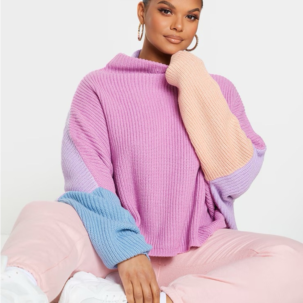 Pretty Little Thing Color Block Oversize Sweater
